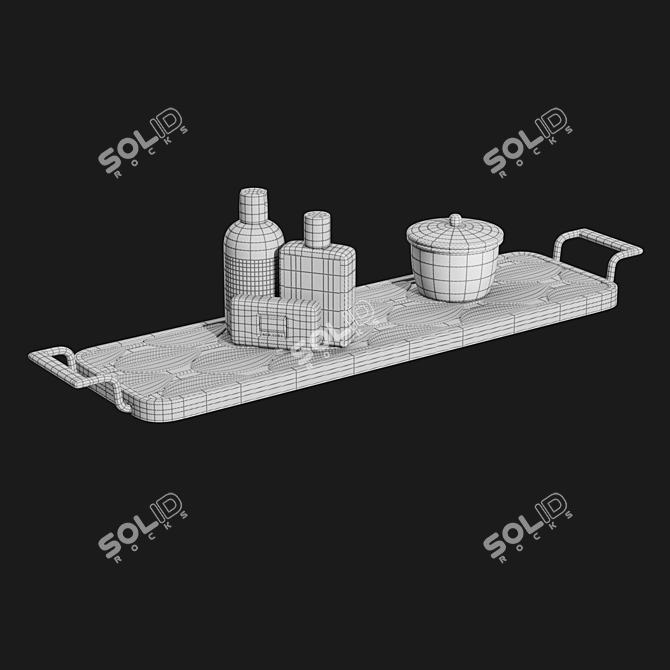 Lotus Bathtub Caddy - Organize Your Bath Essentials Efficiently 3D model image 2