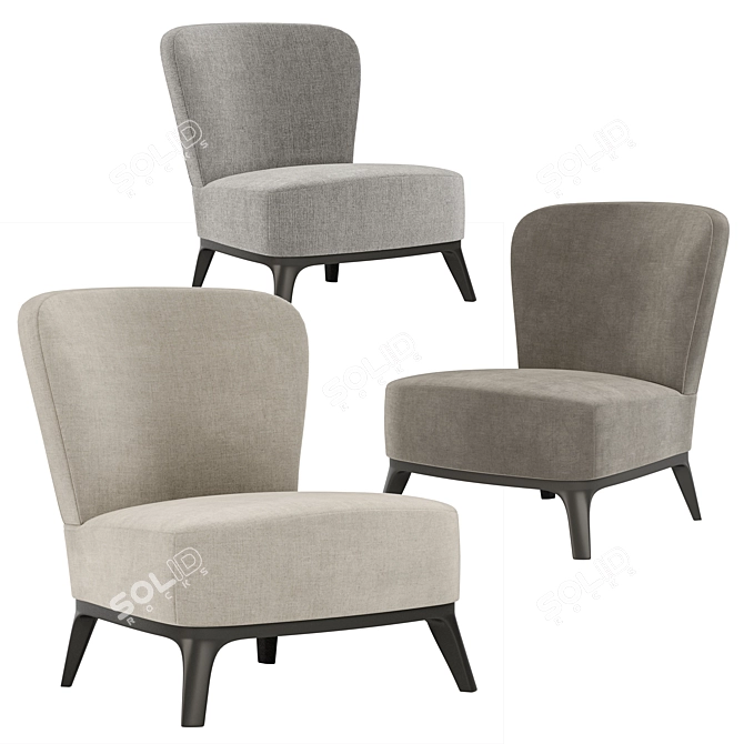 Elegant Jolie Armchair: Versatile Colors & Materials 3D model image 4