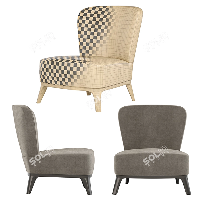 Elegant Jolie Armchair: Versatile Colors & Materials 3D model image 5