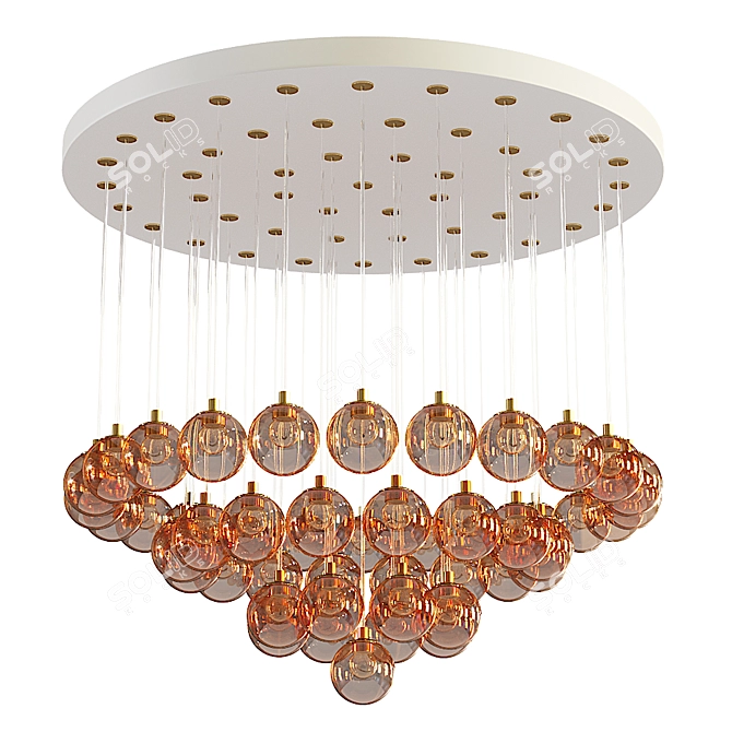 Handle Studio Cascade: Elegant 3D Suspension Light 3D model image 1