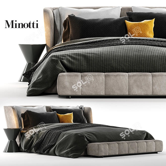 Title: Minotti Reeves Bed: Sleek and Stylish 3D model image 1