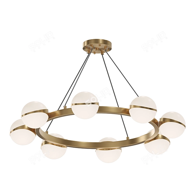 Bronze Glass Pendant Chandelier 3D model image 1