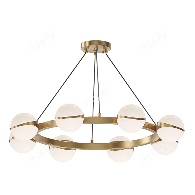 Bronze Glass Pendant Chandelier 3D model image 3