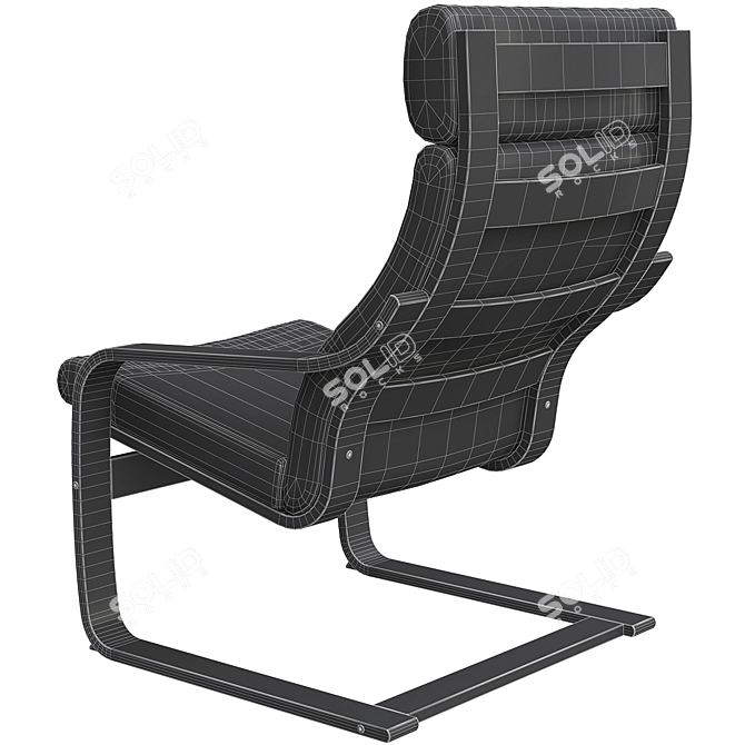 Poäng Birch Armchair: Stylish and Comfortable 3D model image 6