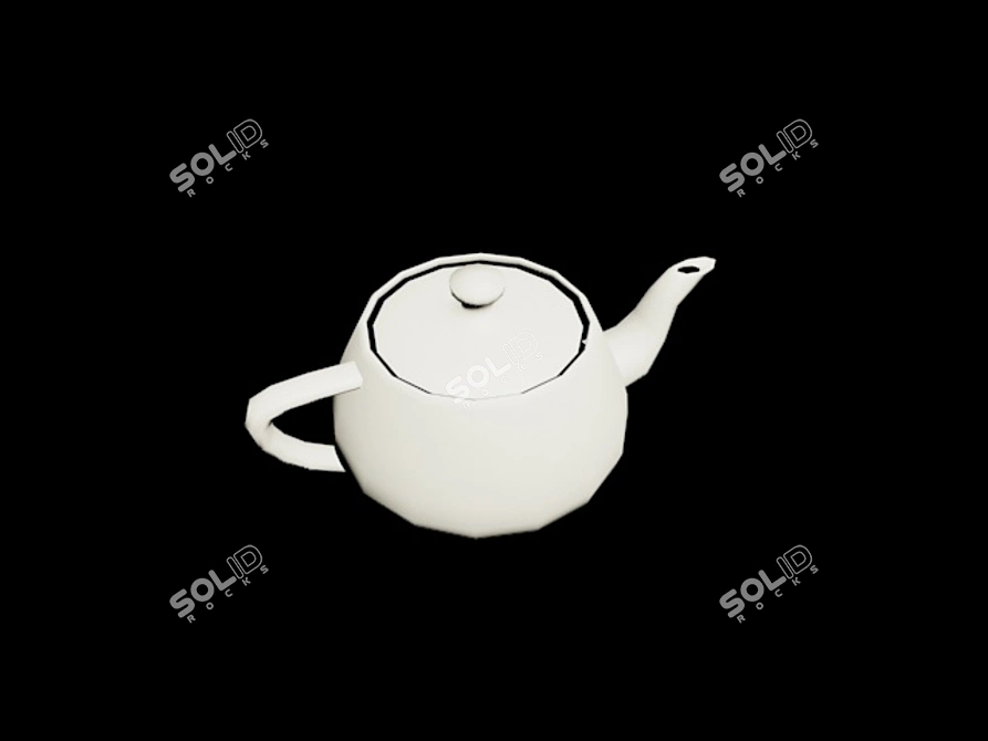 Elegant Glass Teapot 3D model image 1