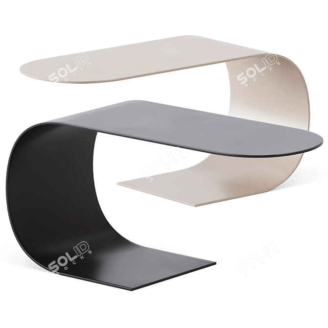Modern Recycled Cantilever Table 3D model image 1