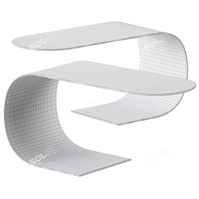 Modern Recycled Cantilever Table 3D model image 2