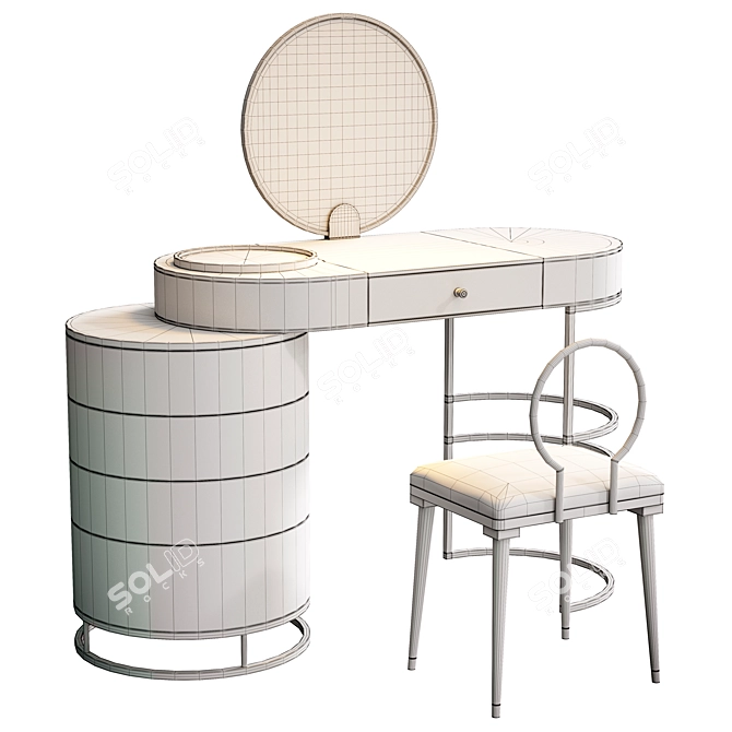 Swivel Mirror Makeup Vanity 3D model image 6