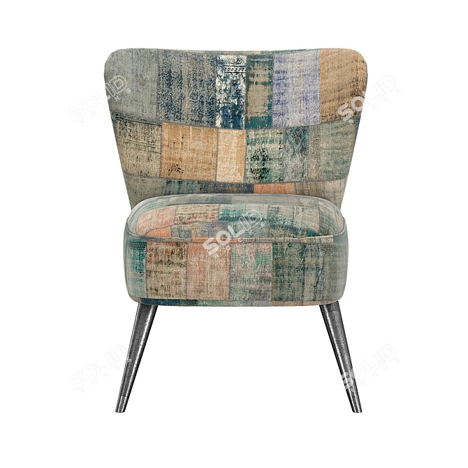 Vintage Patchwork Lolita Chair 3D model image 2