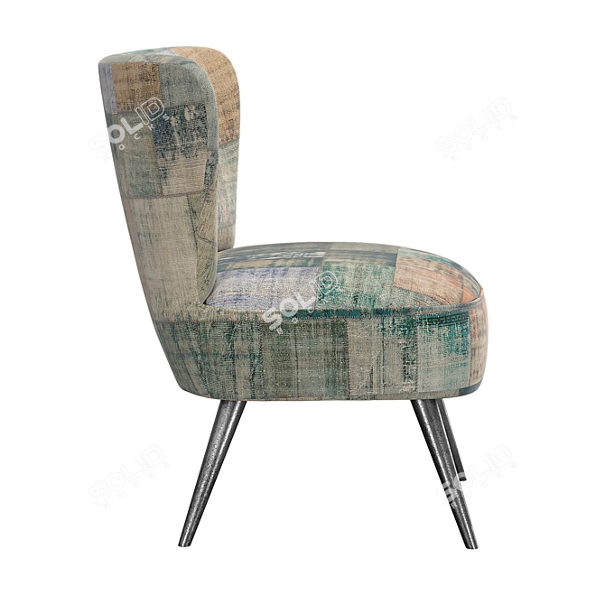 Vintage Patchwork Lolita Chair 3D model image 3