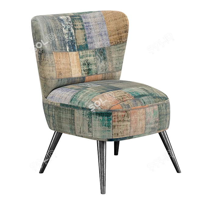 Vintage Patchwork Lolita Chair 3D model image 6