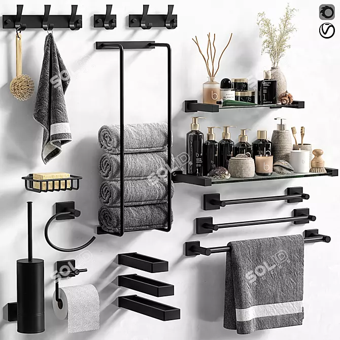 2015 Bathroom Accessories Set 3D model image 1