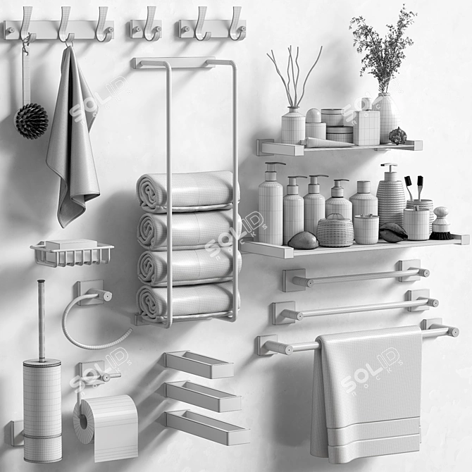 2015 Bathroom Accessories Set 3D model image 7