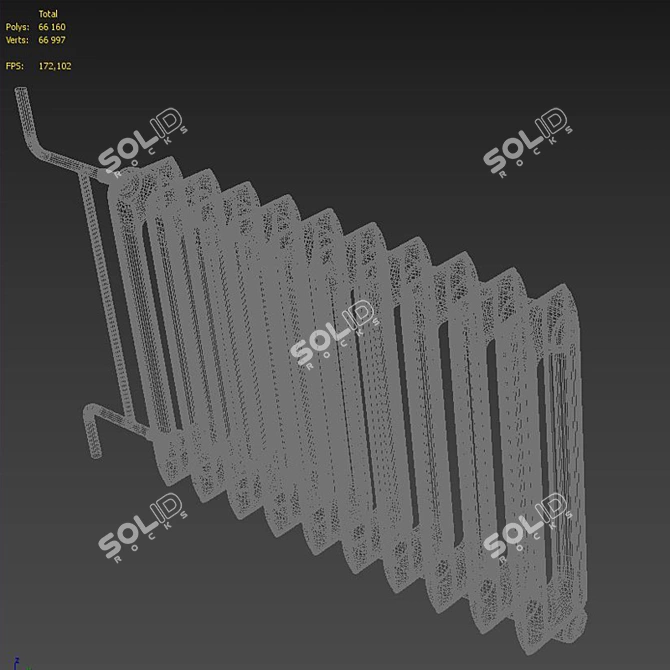 Antique White Cast Iron Radiator 3D model image 4