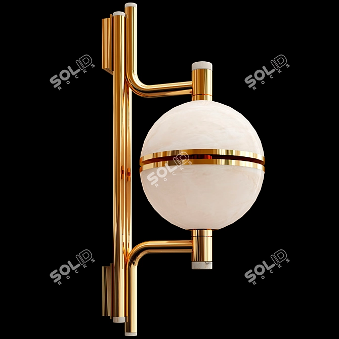 Elegant Brass Wall Lamp 3D model image 1
