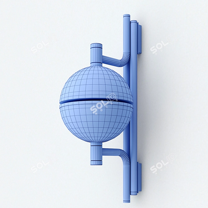 Elegant Brass Wall Lamp 3D model image 3