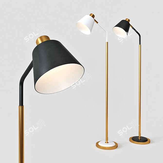 Lumina Deco Ardini Floor Lamp: Elegant Illumination at its Finest 3D model image 1