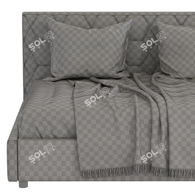 Modern Convertible Sofa Bed: Dual Colors, 100x190cm 3D model image 5