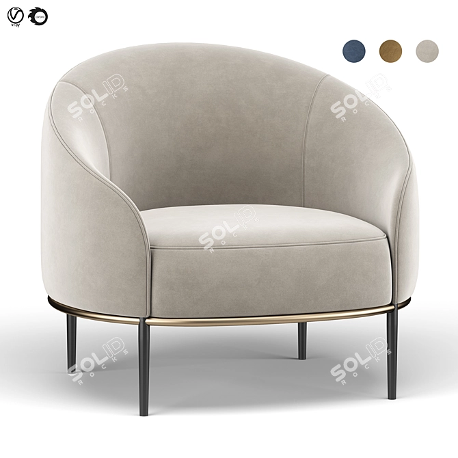 Elegant and Comfy Yoisho Armchair 3D model image 1