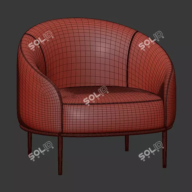 Elegant and Comfy Yoisho Armchair 3D model image 5