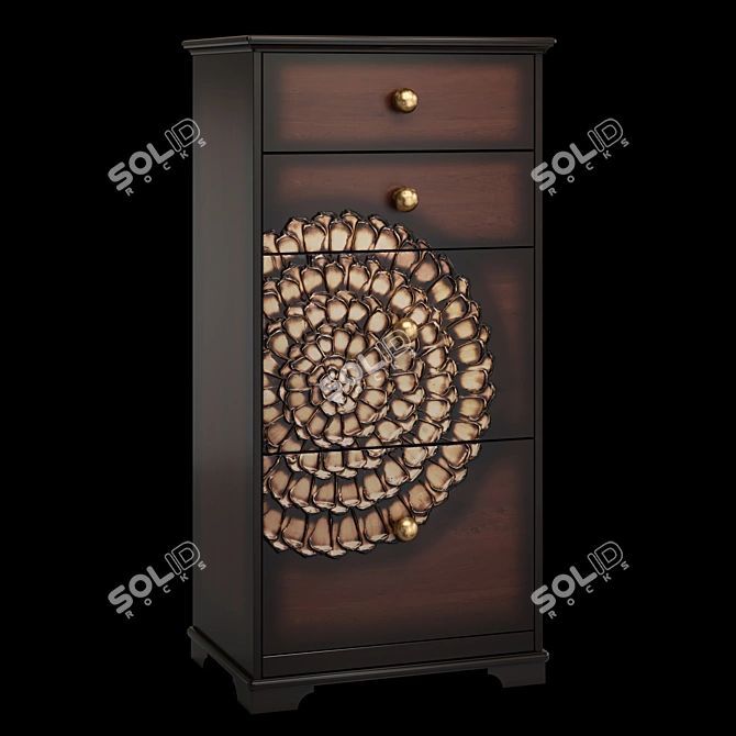 Heri 4-Drawer Shoe Cabinet 3D model image 2