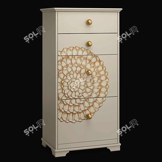 Heri 4-Drawer Shoe Cabinet 3D model image 3