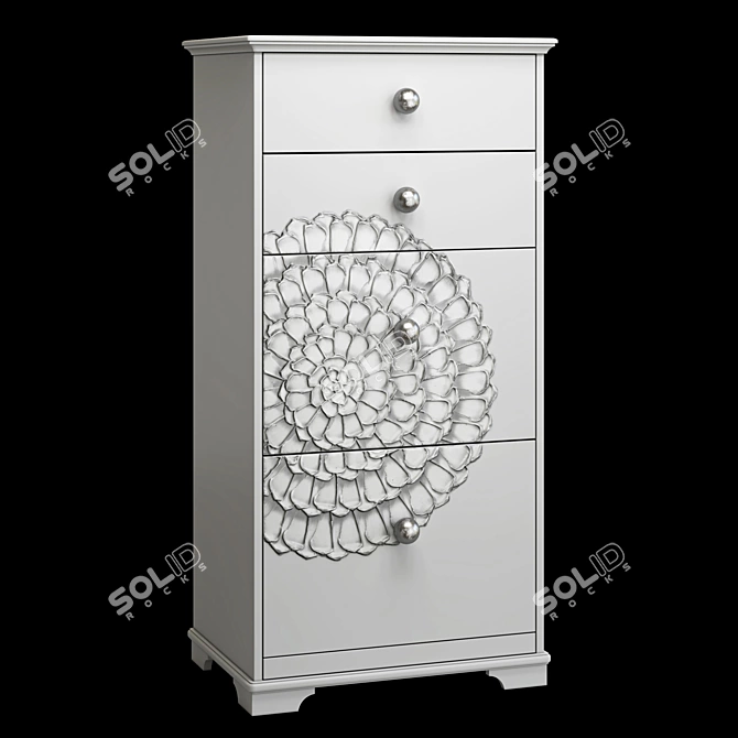 Heri 4-Drawer Shoe Cabinet 3D model image 4