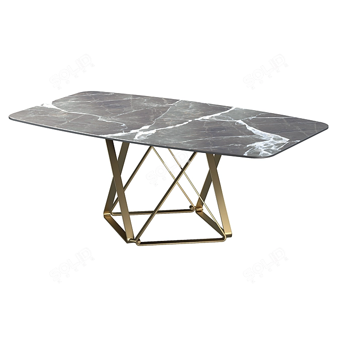 Italian Delta Bontempi Casa Table | Stylish Marble Finish 3D model image 3