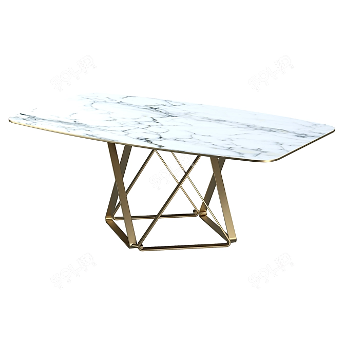 Italian Delta Bontempi Casa Table | Stylish Marble Finish 3D model image 4