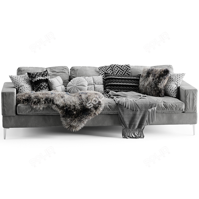 Elegant Capri Sofa: Modern Comfort & Style 3D model image 4