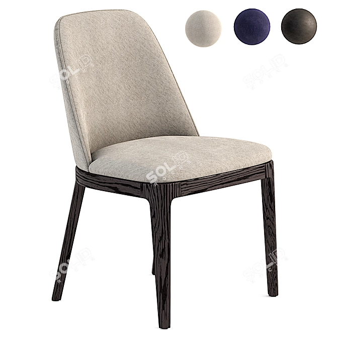 Modern Margot Wood Chair: Stylish and Sturdy 3D model image 1