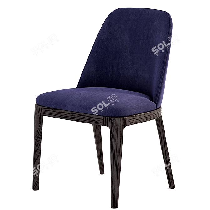 Modern Margot Wood Chair: Stylish and Sturdy 3D model image 2