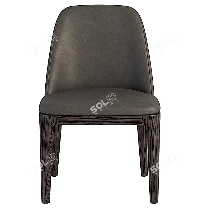 Modern Margot Wood Chair: Stylish and Sturdy 3D model image 3