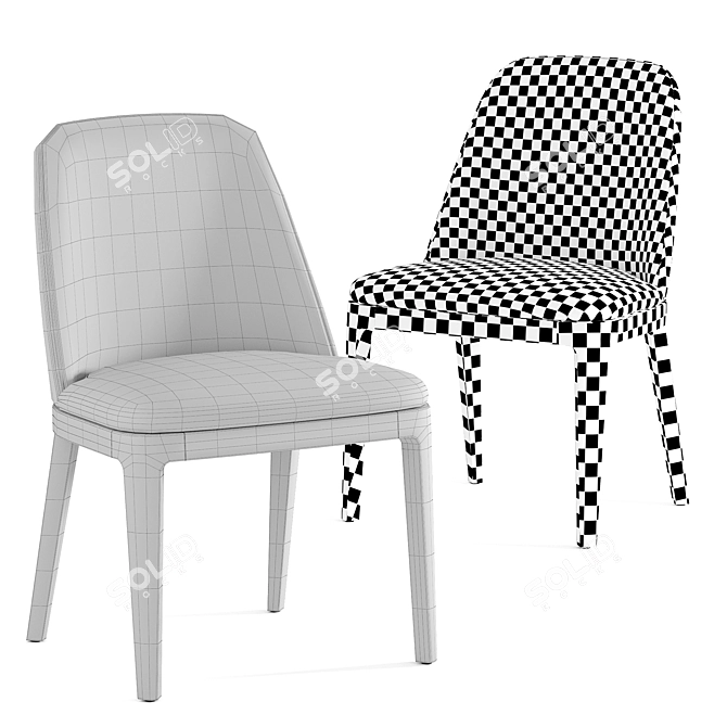 Modern Margot Wood Chair: Stylish and Sturdy 3D model image 4