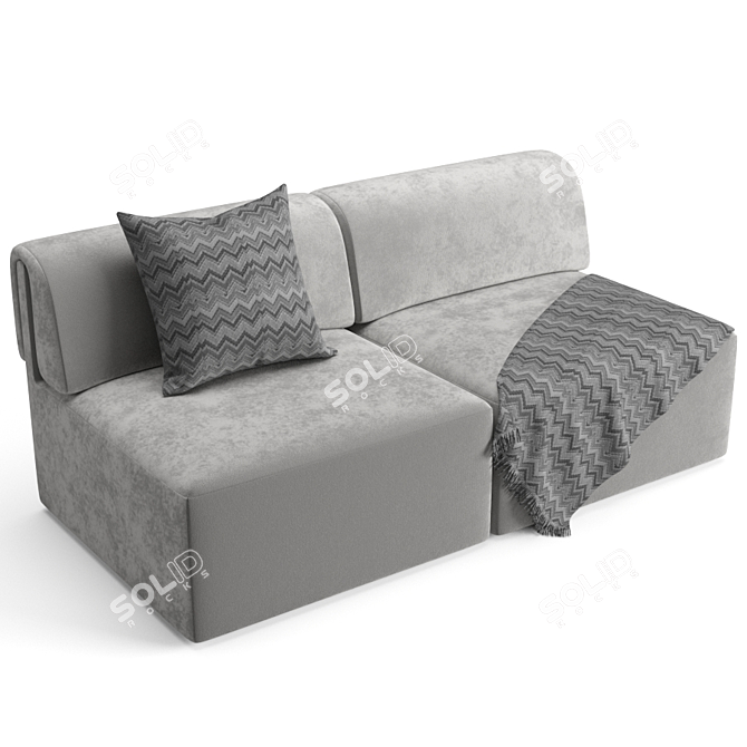 Modern Gubi Wonder Sofa: 2 seater 3D model image 3