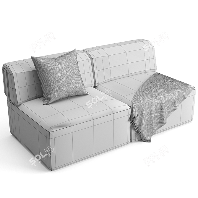 Modern Gubi Wonder Sofa: 2 seater 3D model image 7