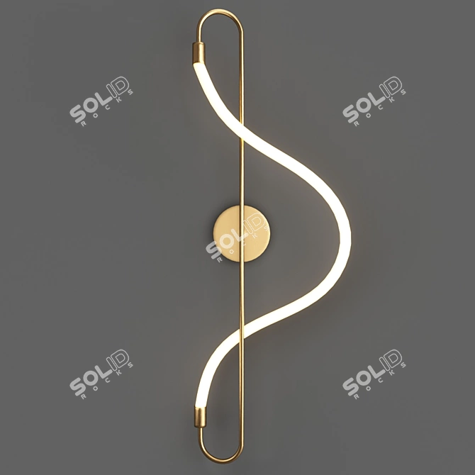 Modern Brass Pendant Light 3D model image 1