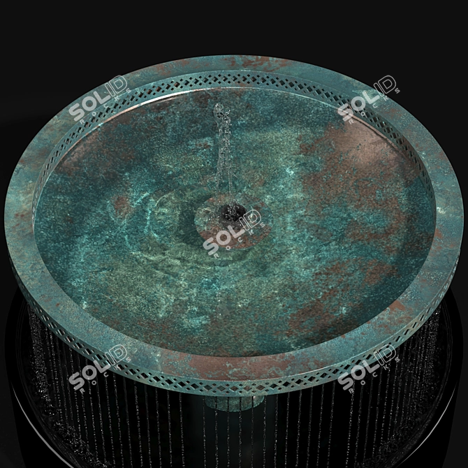 Verdigris Bronze Mimeo Cascade Fountain 3D model image 2