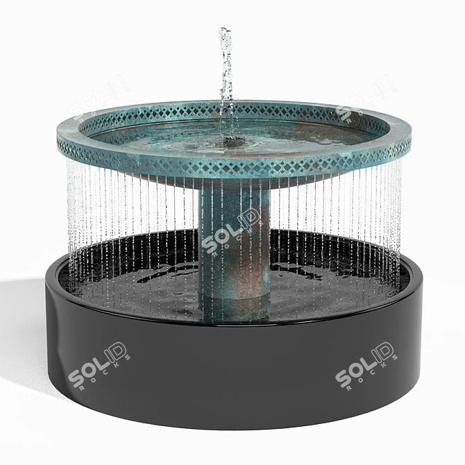 Verdigris Bronze Mimeo Cascade Fountain 3D model image 4