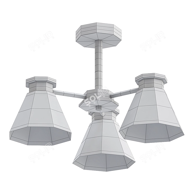 Kles Ceiling Chandelier, White/Matte Glass, 3 Lamps 3D model image 2