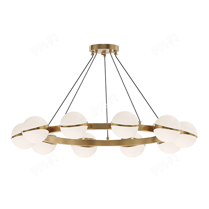 Bronze Glass Ball Chandelier 3D model image 3