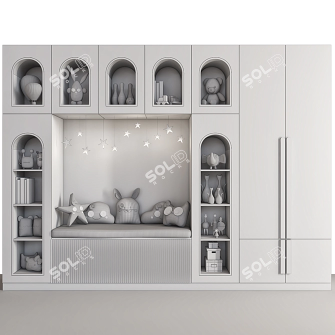 Children's Toy Wardrobe Set 3D model image 3