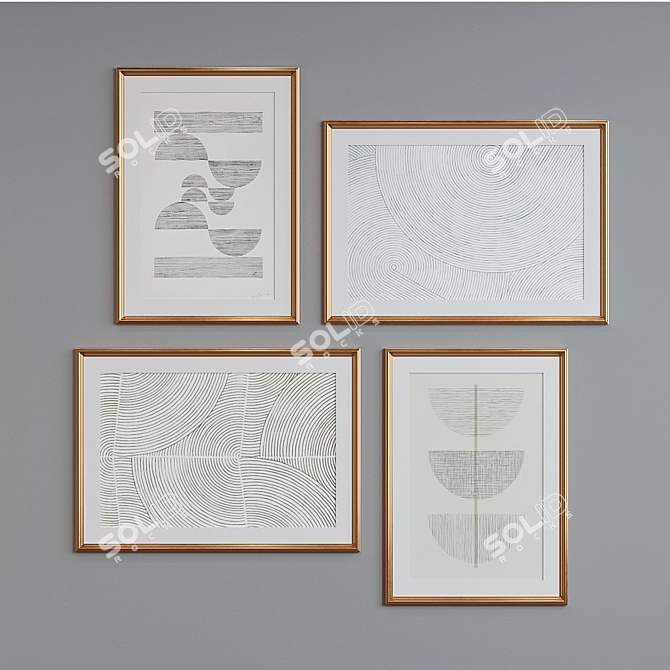 Modern Minimalist Picture Frame Set 3D model image 2