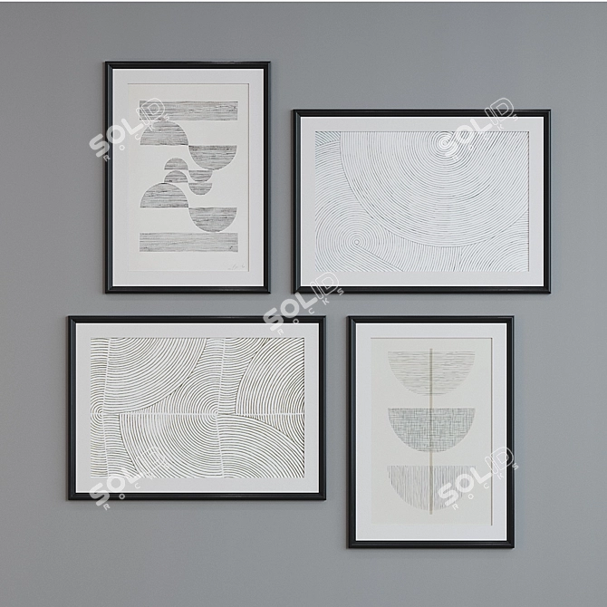 Modern Minimalist Picture Frame Set 3D model image 5