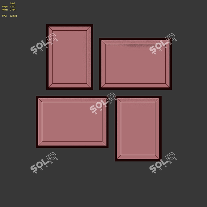 Modern Minimalist Picture Frame Set 3D model image 7