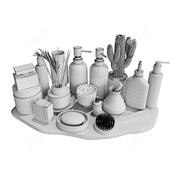 Modern Bathroom Accessory Set 3D model image 5