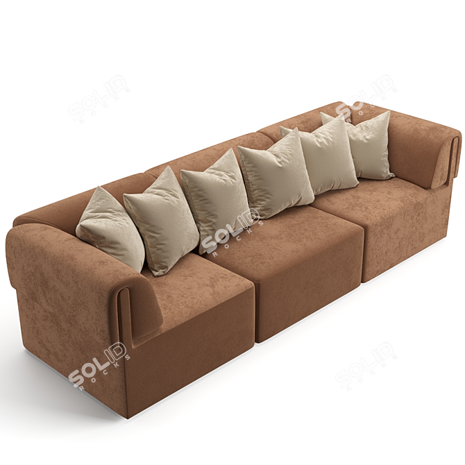 Gubi Wonder Sofa 3-Seater: Versatile Comfort in Style 3D model image 2