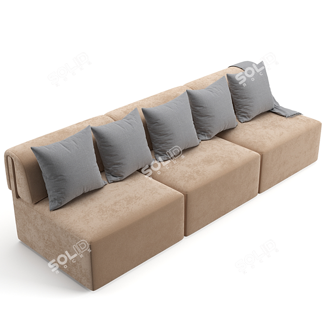 Gubi Wonder Sofa 3-Seater: Versatile Comfort in Style 3D model image 3