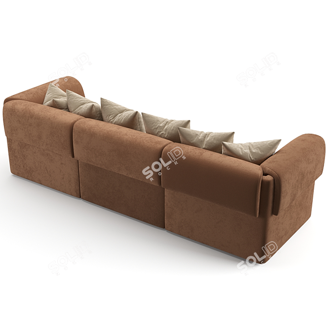 Gubi Wonder Sofa 3-Seater: Versatile Comfort in Style 3D model image 4