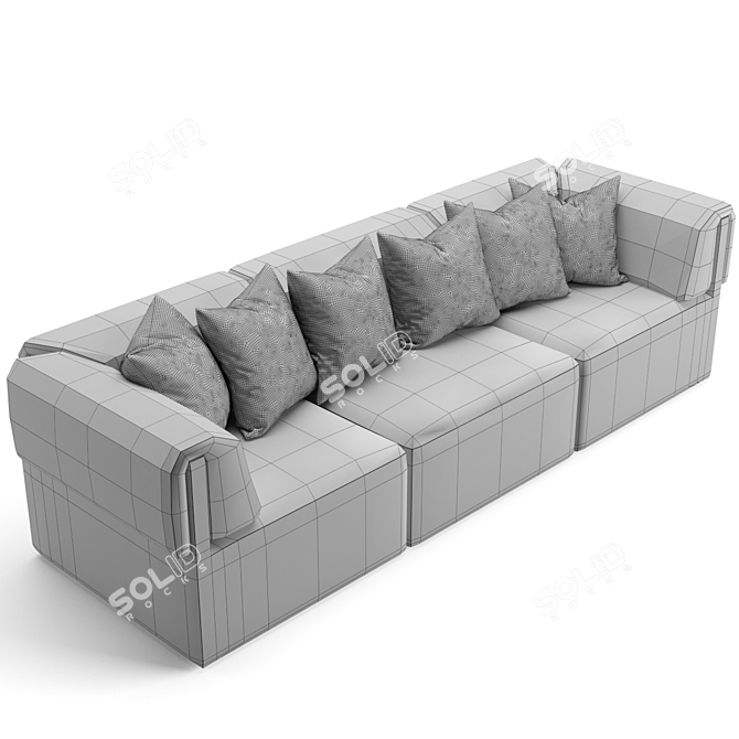 Gubi Wonder Sofa 3-Seater: Versatile Comfort in Style 3D model image 6